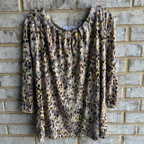 Liz Claiborne Multicolored 3/4 Sleeve Scoop Neck Blouse Women's Size 1X. - Picture 1 of 7